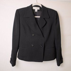 Jones New York Classic Double Breasted Black Wool Blazer Size 4